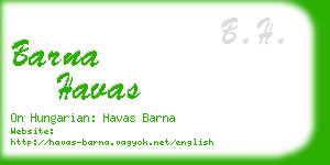 barna havas business card